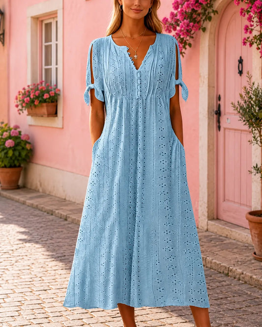 👗【Vásárolj egyet, kapsz egyet ingyen】【Méretek - 5XL】【Szezonvégi kiárusítás】Egyszerű, karcsúsított, lélegző ruha - Sokoldalú és stílusos