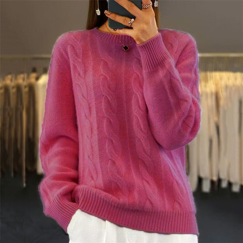 🔥⛄【S-XL】Nowy sweter z wełny na jesień i zimę 2025, jednolity kolor, wysokiej jakości