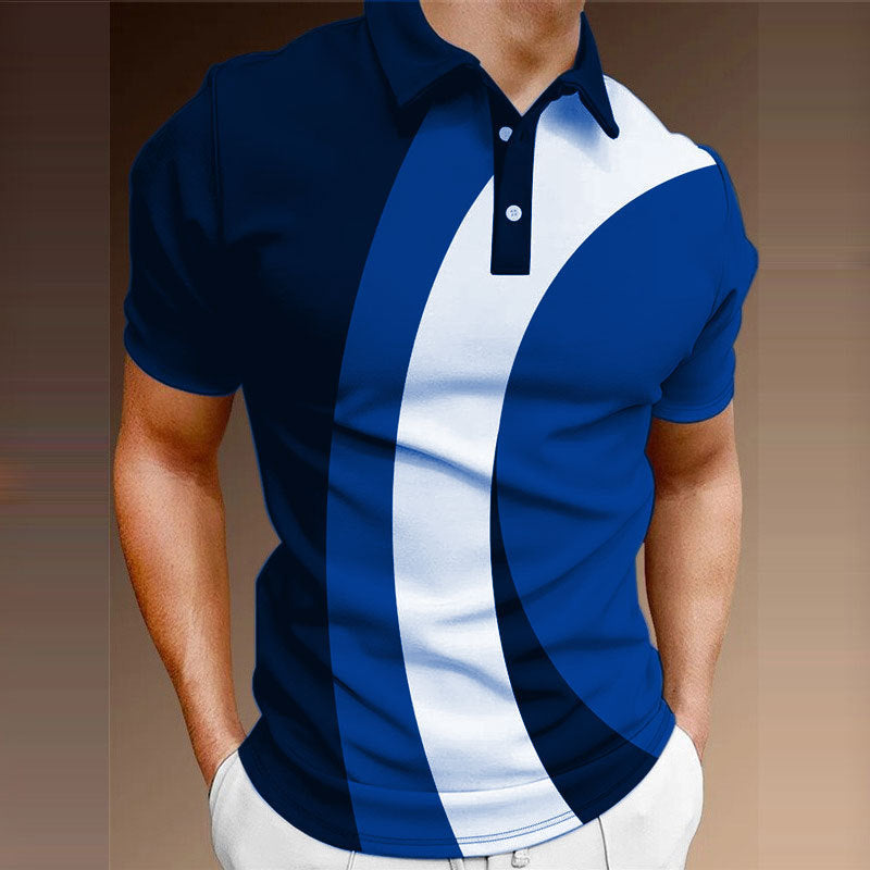 👔【S-5XL】🔥Nowa letnia męska koszulka POLO z nadrukiem 3D w paski