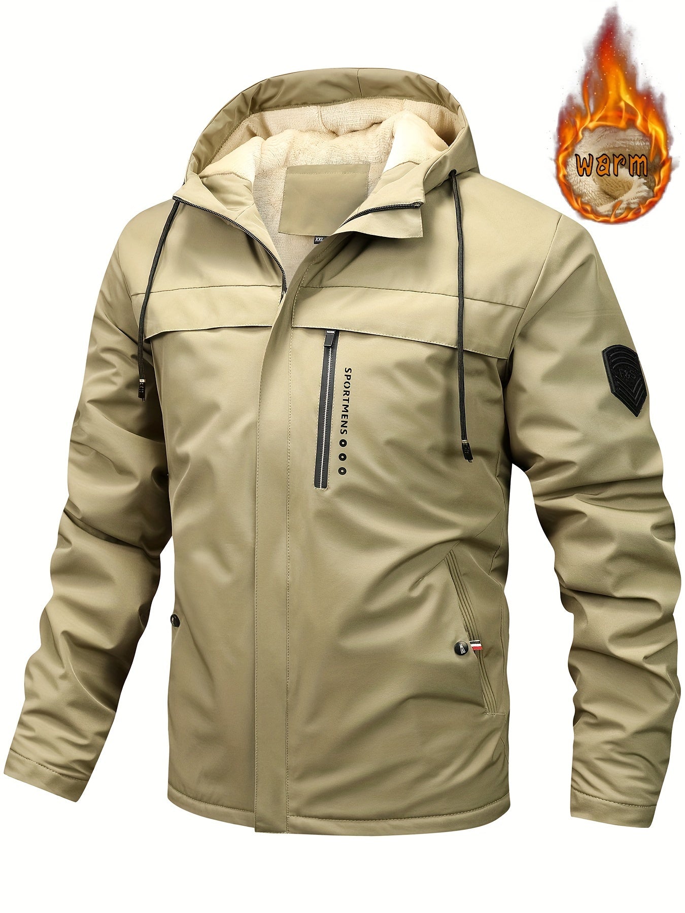 🎉【XS-XL】💁‍♂️Pánska teplá fleecová bunda s kapucňou Outdoor Winter Jacket Nepremokavá bunda