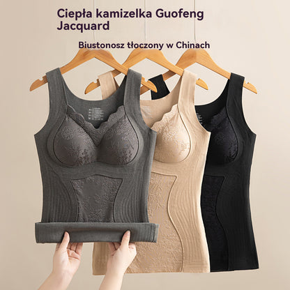🔥【Zestaw 3 sztuk】❤️【40-100 kg】Biustonosz z koronką z puchu gęsiego na jesień/zimę, z pięknym wzorem na plecach, unosi i podtrzymuje piersi, zapobiega ich opadaniu✅