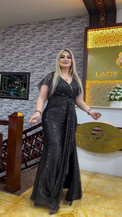 【S-5XL】✨💃Lesklé, úzke šaty, veľká veľkosť, z vás urobia najoslnivejšiu kráľovnú párty