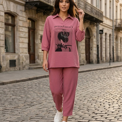 【M-3XL】Modern női kétrészes szett, lezser-sikkes dizájn, többféle elegáns színben kapható