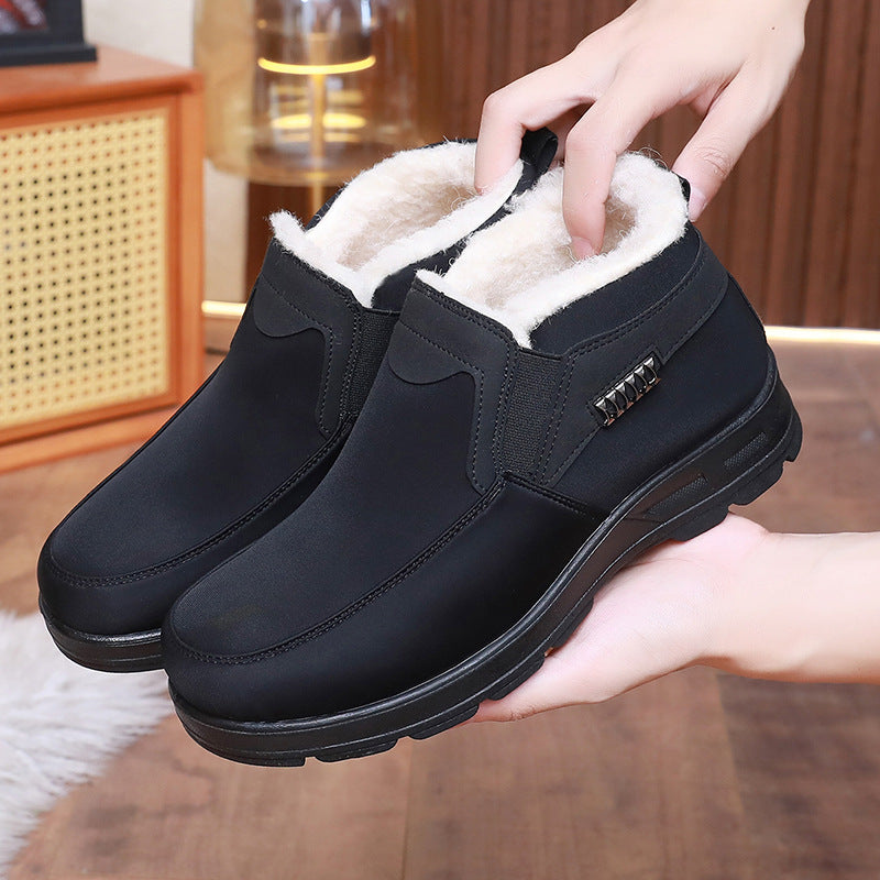 【39-45】Nuevas botas de nieve de invierno para hombre, gruesas con terciopelo y cálidas.