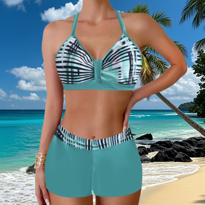 🌴🌴【S-5XL】🏖️👙 Zestaw strojów kąpielowych z nadrukiem na wakacje na plaży 2025
