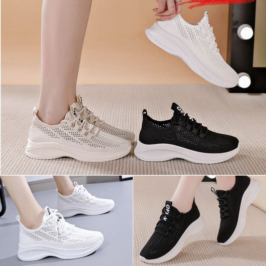 👟【35-41】 2024 gorące letnie stylowe damskie drążone siateczkowe oddychające siateczkowe buty sportowe na co dzień wszechstronne białe buty