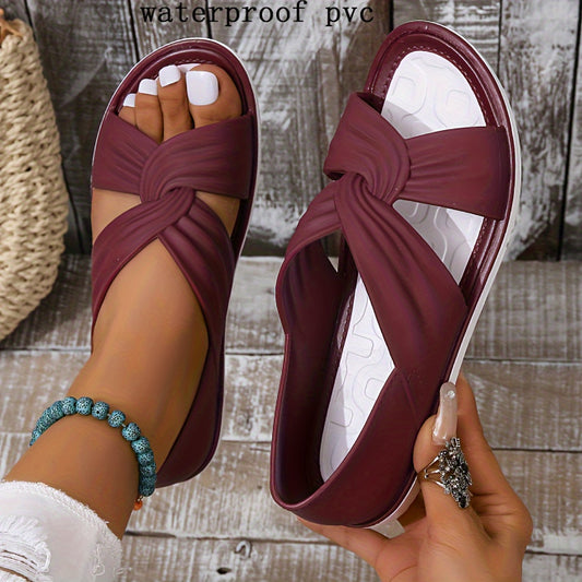 【36-41】👡 Ľahké dámske ploché sandále s prekríženými remienkami - letné ležérne topánky s výrezmi 