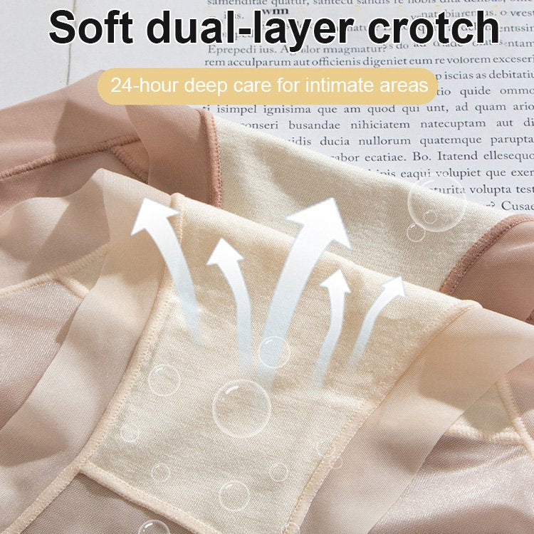 💟【Pack de 6】Bragas de mujer de alta calidad / cintura alta / alta elasticidad de seda fría