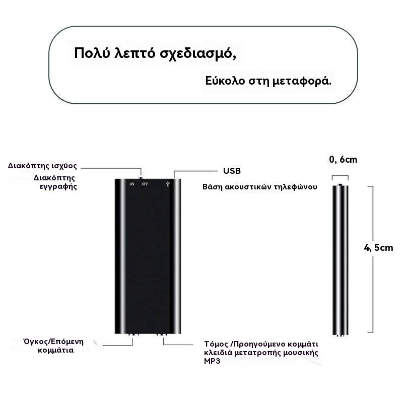 🔴【32GB】Miniaturowy dyktafon z inteligentną funkcją aktywacji głosem