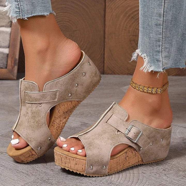 ✨【Časově omezená nabídka】👡Dámské stylové sandály s otevřenou špičkou a silnou podrážkou, pohodlné a univerzální