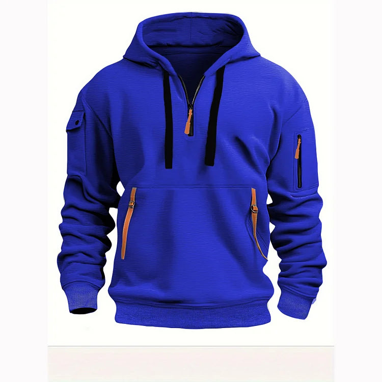 【S-5XL】Męska sportowa bluza z kapturem zapinana na zamek i wiele kieszeni