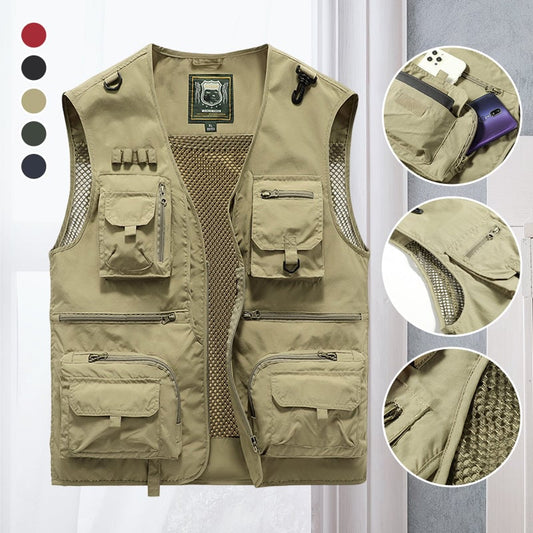 【🏆 Najpredávanejšie produkty】【S-5XL】Vesta s viacerými vreckami na letné outdoorové nosenie 