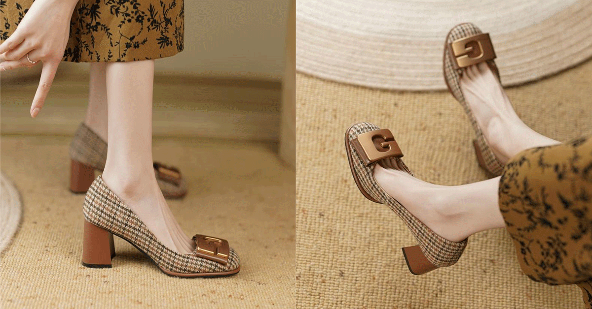 【34-41】👠👩‍ 2025, retro high-end fashion tocuri înalte, la modă și versatil