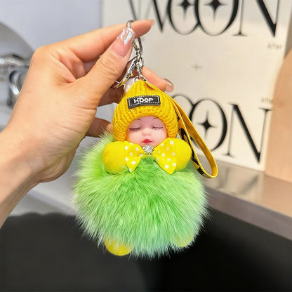 😴🧸🚗Kúpte 3 a dostanete 3 zadarmo🔥Prívesok na auto v tvare spiace bábiky, kreslený prívesok na kľúče s motívom plyšovej hračky.