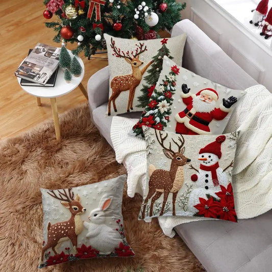 🔥🎅Wyprzedaż świąteczna 🎄Poszewka na poduszkę z motywem świątecznym