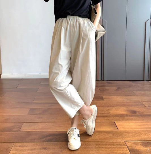 ✨【M-4XL】Uniwersalne damskie lniano-bawełniane spodnie 7/8, przewiewne i wygodne.