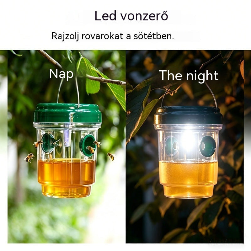 🐝☀️ Napelemes darázscsapda teraszra és kertbe 🔋🌿 – hatékony, újratölthető és időjárásálló – vegyszermentes, akár 500 négyzetméterre – spórolj most!