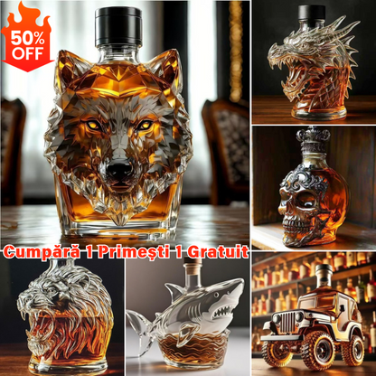 🍾🥃Set de sticle de whisky cu design amuzant (300–320 ml)｜6 modele creative și unice｜Cadou original și decor cool pentru bar