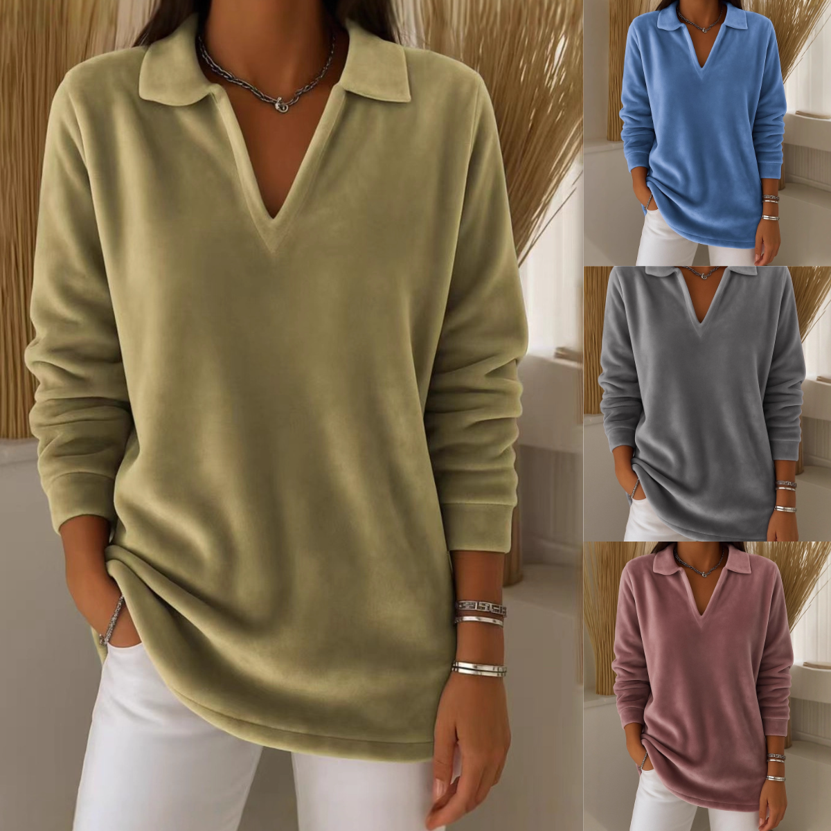 🔥✨【S-3XL】Nuevo suéter casual retro de manga larga para mujer