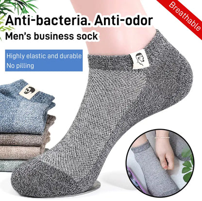 🔥【Skupaj 10 parov】🧦Moške poslovne zračne antibakterijske nogavice, ki vpijajo vonjave