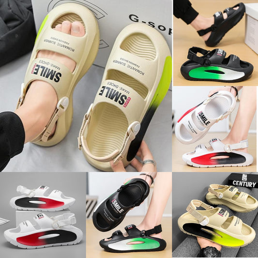 🏝【36-45】Sandały unisex Antypoślizgowe, oddychające, antyzapachowe buty plażowe Kapcie EVA