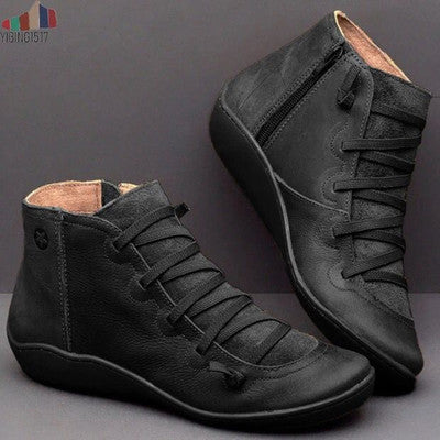 【35-43】 Nowe duże rozmiary botków casual dla kobiet-3735372
