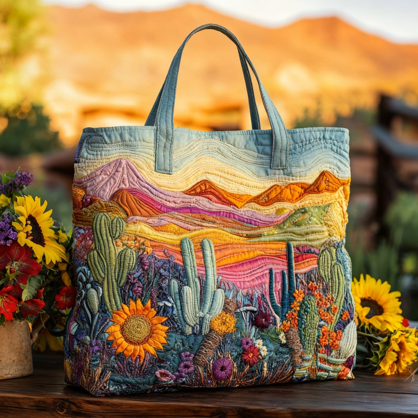 ✨👜Torebka z nadrukiem kwiatowym (43 cm szerokości, 40 cm wysokości)