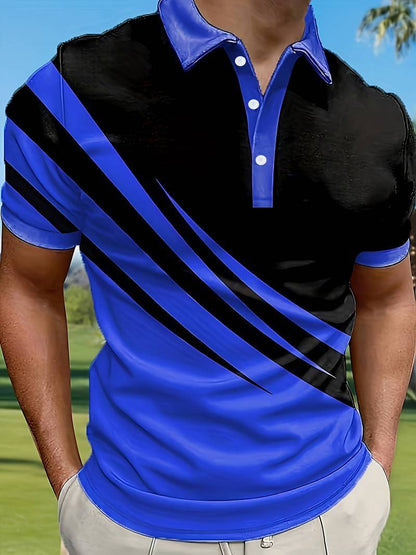 🔥【Kúp 1 a 1 dostaneš zadarmo】👔【S-6XL】Nové letné pruhované polo tričko s 3D potlačou 