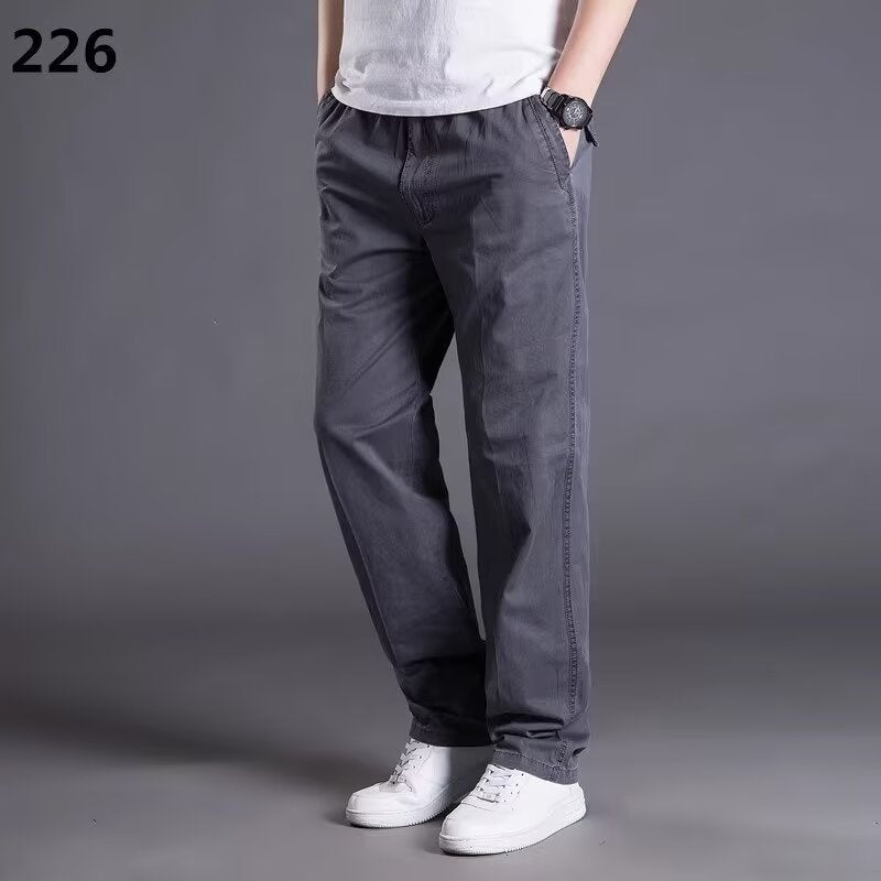【Velikost M–6XL】Pánské letní volné kalhoty z prodyšné bavlny rovného střihu, velké velikosti – outdoorové kalhoty