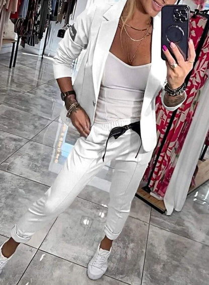 💥Wyprzedaż -49%✨【S-3XL】Kurtka i spodnie damskie casualowe (komplet 2 części)