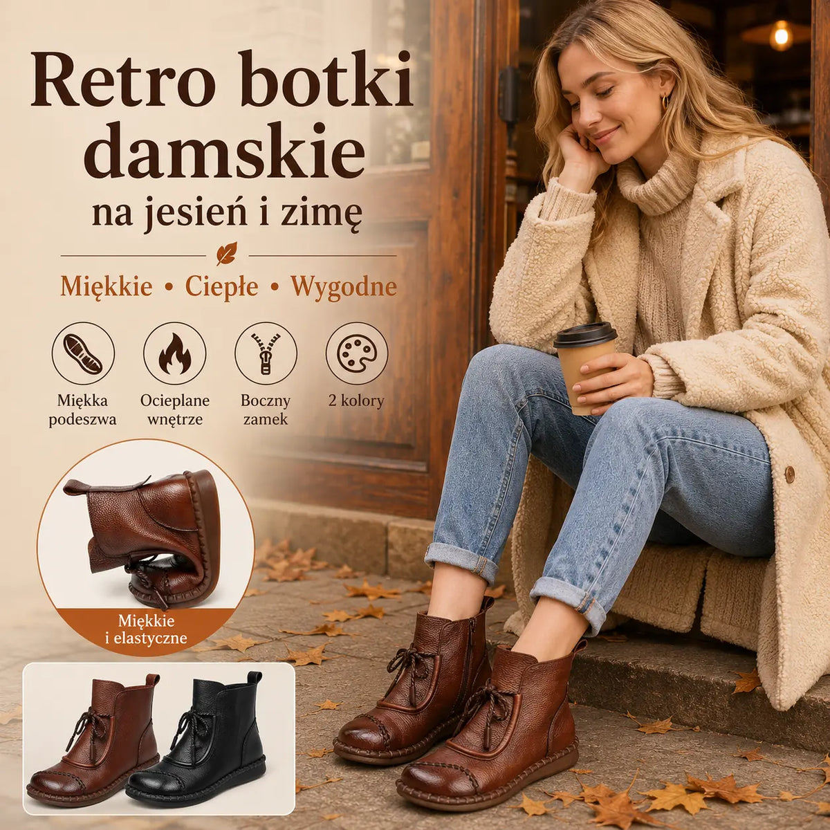 🔥✨【Rozmiary 35-40】🌷👢Przedsprzedaż wczesną jesienią🎉 Damskie buty retro wykonane z miękkiej skóry-4357587