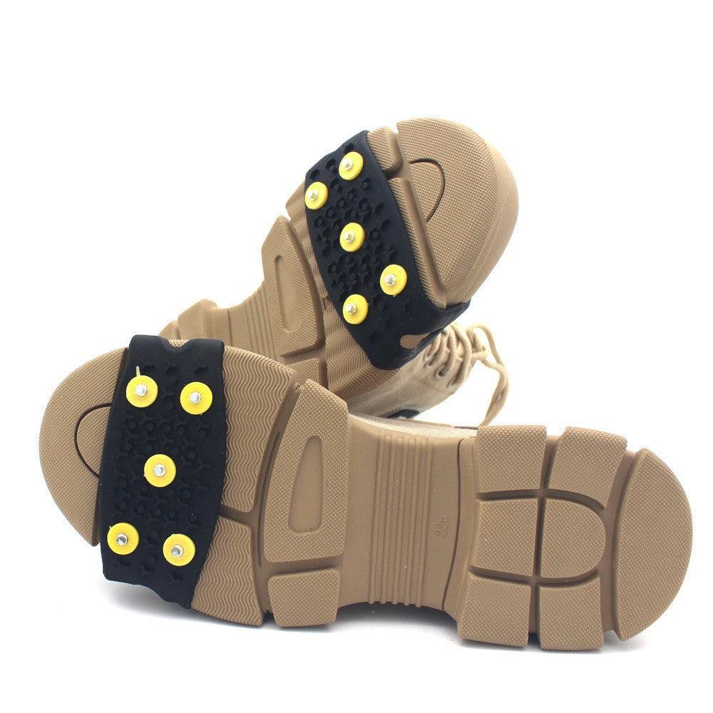 👴🚶🏔️❄️Kup 2, otrzymaj 2 gratis🔥Niewidoczne, 5-zębowe, antypoślizgowe pętle do raków, raki do użytku na zewnątrz, odpowiednie do wędrówek po śniegu, wspinaczki górskiej, wspinaczki skałkowej i zimowych powierzchni lodowych, niezbędne dla osób starszych.