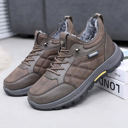 🔥🔥 【39-44】Botas cálidas de algodón para hombre, forro polar grueso, suela suave antideslizante