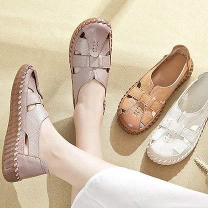 ❤️🥿【35-41】Novinka pro rok 2026,  Dámské ploché sandály měkké kožené barefoot sandály💥