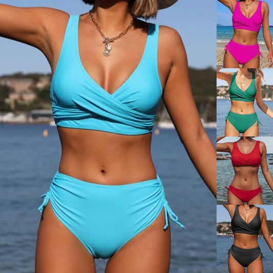 👙【S–3XL】Dámské módní jednobarevné prodyšné bikiny 2026, rychleschnoucí materiál pro pohodlné nošení.