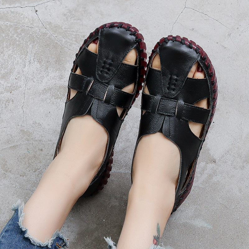 ❤️🥿【35-41】Novinka pro rok 2026,  Dámské ploché sandály měkké kožené barefoot sandály💥