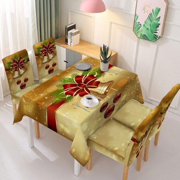 (⛄Wczesna wyprzedaż świąteczna - 49% ZNIŻKI🎄)【140*140cm】 Świąteczna dekoracja krzesła obrusem