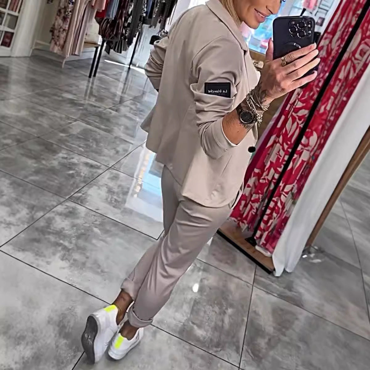 💥Wyprzedaż -49%✨【S-3XL】Kurtka i spodnie damskie casualowe (komplet 2 części)