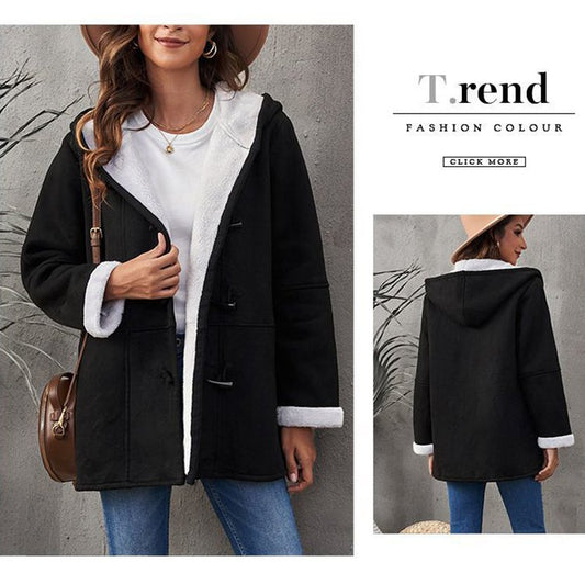 💖🔥Зимна едноцветна ежедневна жилетка – топло дамско палто