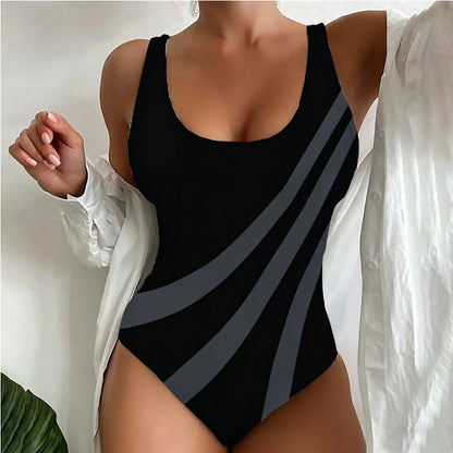 🏖️👙【S-4XL】Traje de baño de una pieza estilo 2026, bikini con bloques de color, traje de baño para mujer, bikini de una pieza