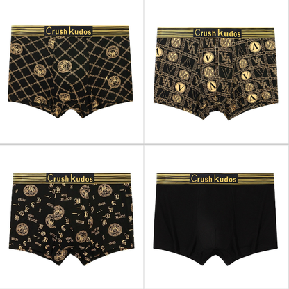 🔥Kup 4, a 4 dostaniesz gratis🚹✅💥【40-140 kg】Oddychająca bielizna z lodowego jedwabiu dla mężczyzn, wygodna bezszwowa bielizna, duży rozmiar, modny nadruk