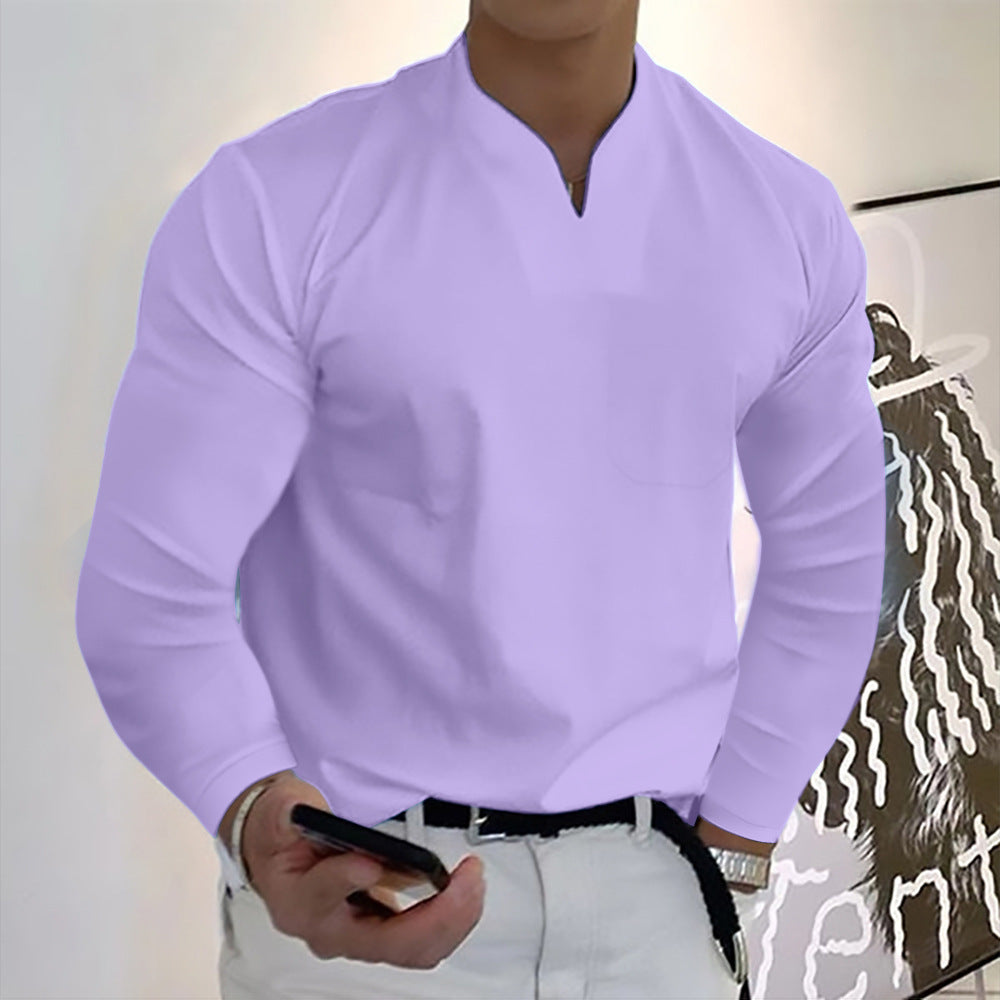 🔥Doprava zdarma🔥【S-5XL】Nové pánske tričko s výstrihom do V z elastickej bavlny 