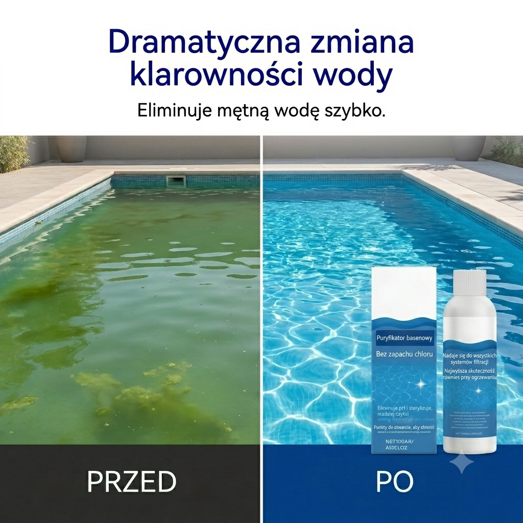 ⏰💦Kup jeden, a drugi dostaniesz gratis🏊‍♂️Klarownik basenowy – Uzyskaj czystą wodę w basenie w kilka godzin✨