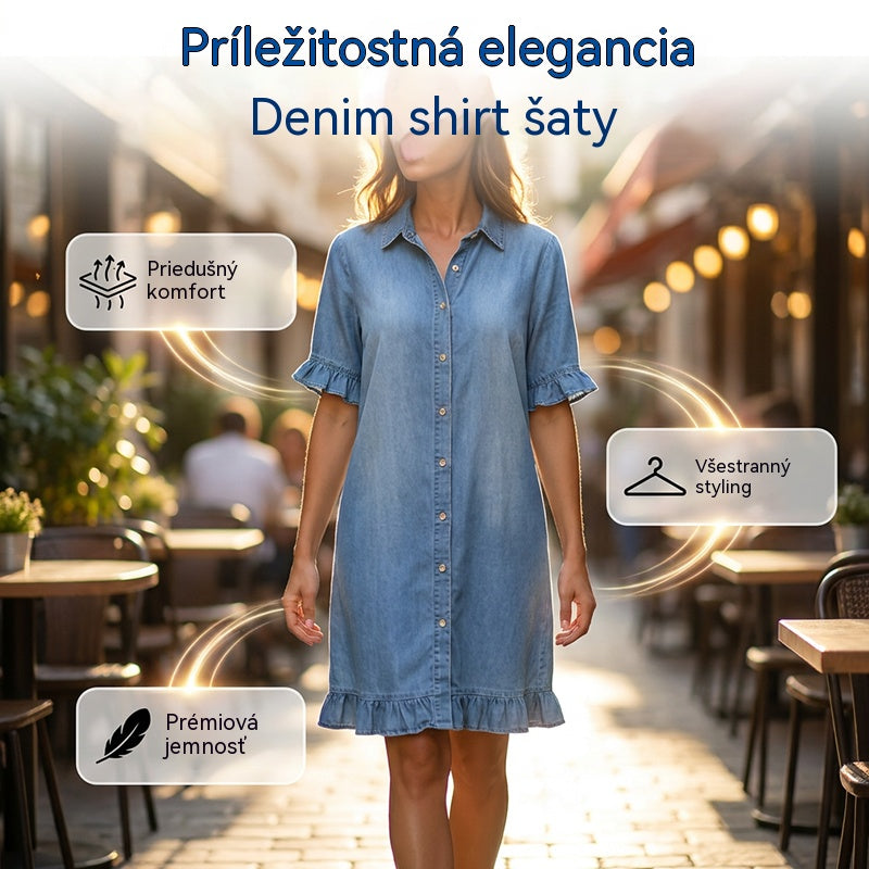 ✨Novinka ve speciální akci【S-3XL】Lehké letní módní džínové šaty, prodyšné a pohodlné.