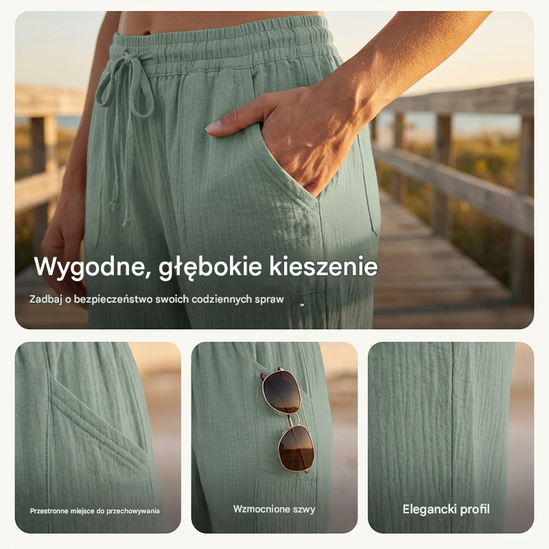 🌸【40-100 kg】Damskie spodnie capri w jednolitym kolorze, mieszanka bawełny