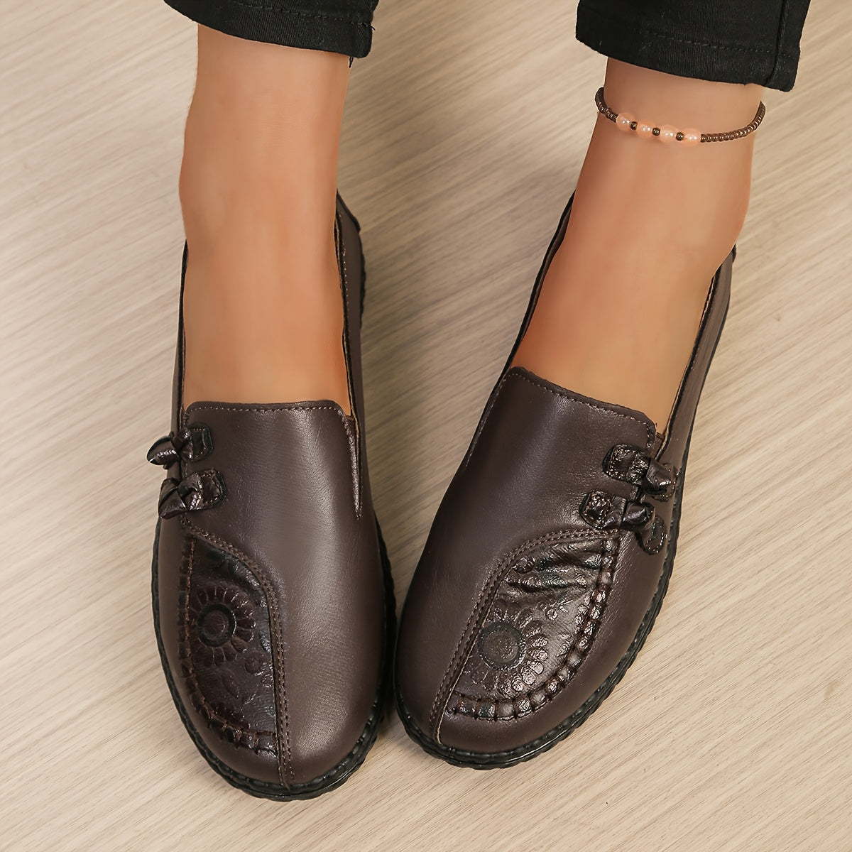 【35-42】Buty damskie ze skóry naturalnej, antypoślizgowe, wodoodporne, z miękką i wygodną podeszwą.