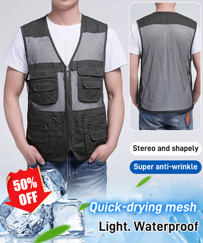 🔥🔥Funkčná vesta s mnohými vreckami 【XL-4XL】 