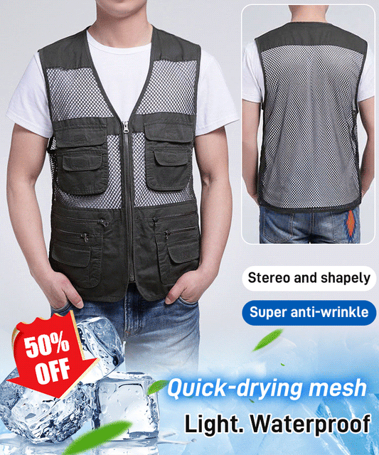 🔥🔥Funkčná vesta s mnohými vreckami 【XL-4XL】 