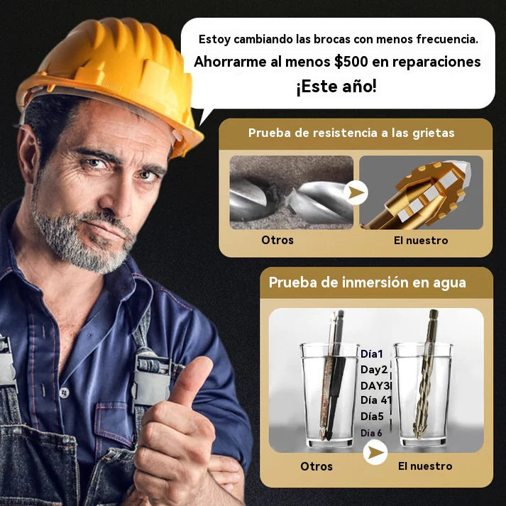 🛠️【4+5+6+8+10+12mm】🔥Oferta caliente 2025🔥Juego de brocas excéntricas de 4 flautas de alta resistencia