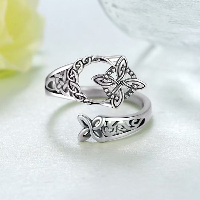 【Vásároljon 1-et, kapjon 1-et ingyen】925 ezüst kelta csomós gyűrű
